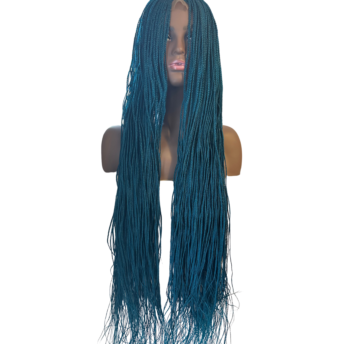 Green with Envy Braided Wig with Centre Part Closure