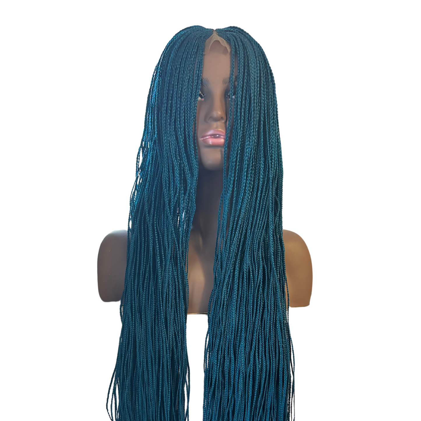Green with Envy Braided Wig with Centre Part Closure